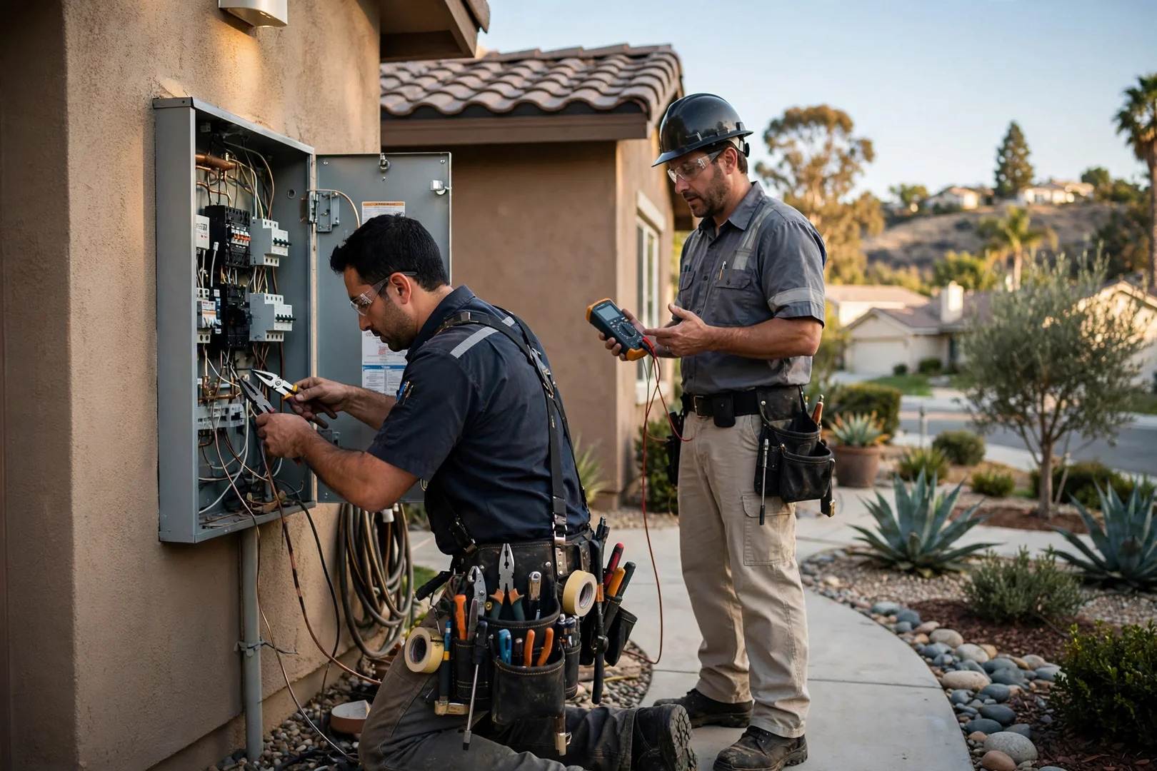 Electrician labeling new branch circuits inside a residential panel